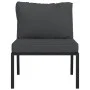 Gartenstühle 2 Stück aus Stahl mit grauen Kissen 60x74x79 cm von vidaXL, Modulare Sofas für den Außenbereich - Ref: Foro24-36...