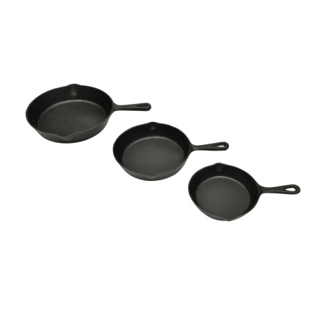 Set de 3 sartenes grill de hierro fundido