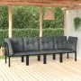 Garden furniture set 4 pieces black and gray synthetic rattan by vidaXL, Modular outdoor sofas - Ref: Foro24-362802, Price: 1...