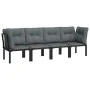 Garden furniture set 4 pieces black and gray synthetic rattan by vidaXL, Modular outdoor sofas - Ref: Foro24-362802, Price: 1...