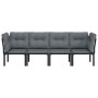 Garden furniture set 4 pieces black and gray synthetic rattan by vidaXL, Modular outdoor sofas - Ref: Foro24-362802, Price: 1...