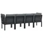 Garden furniture set 4 pieces black and gray synthetic rattan by vidaXL, Modular outdoor sofas - Ref: Foro24-362802, Price: 1...
