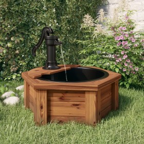 Fuente de agua con bomba madera maciza de abeto 57x57x53 cm