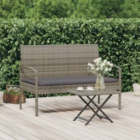 Garden bench with gray synthetic rattan cushion 105 cm by vidaXL, garden benches - Ref: Foro24-362167, Price: 114,67 €, Disco...