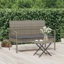 Gartenbank mit Kissen synthetisches Rattan grau 105 cm von vidaXL, Gartenbänke - Ref: Foro24-362167, Preis: 118,79 €, Rabatt: %