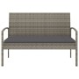 Gartenbank mit Kissen synthetisches Rattan grau 105 cm von vidaXL, Gartenbänke - Ref: Foro24-362167, Preis: 118,79 €, Rabatt: %