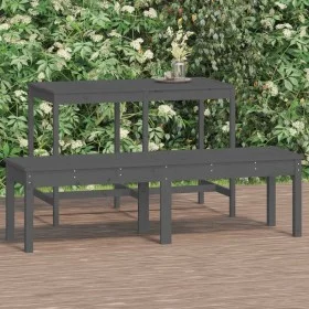 2-Sitzer-Gartenbank, massives graues Kiefernholz, 159,5 x 44 x 45 cm von vidaXL, Gartenbänke - Ref: Foro24-824013, Preis: 69,...