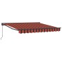 Toldo Retráctil Manual Naranja y Marrón 300x250 cm tela