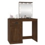 Schminktisch mit LED-Sperrholz aus braunem Eichenholz, 90 x 50 x 132,5 cm von vidaXL, Schlafzimmerkommoden - Ref: Foro24-8167...