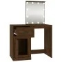Tocador con LED madera contrachapada marrón roble 90x50x132,5cm de vidaXL, Tocadores para dormitorios - Ref: Foro24-816775, P...
