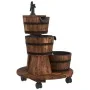Water fountain with pump and wheels made of fir wood 55x55x80 cm by vidaXL, Fountains and waterfalls - Ref: Foro24-363336, Pr...