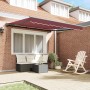 Toldo Retráctil Manual Rojo burdeos 300x250 cm tela