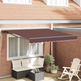Toldo Retráctil Manual Marrón 300x250 cm tela