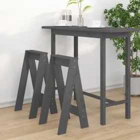 Stools 2 units solid gray pine wood 40x40x75 cm by vidaXL, Folding stools and chairs - Ref: Foro24-823671, Price: 42,37 €, Di...