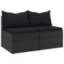 Central garden sofas with 2 black synthetic rattan cushions by vidaXL, Outdoor sofas - Ref: Foro24-362332, Price: 130,87 €, D...