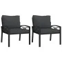 Gartenstühle 2 Stück aus Stahl mit grauen Kissen 68x76x79 cm von vidaXL, Modulare Sofas für den Außenbereich - Ref: Foro24-36...
