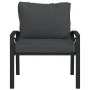 Gartenstühle 2 Stück aus Stahl mit grauen Kissen 68x76x79 cm von vidaXL, Modulare Sofas für den Außenbereich - Ref: Foro24-36...