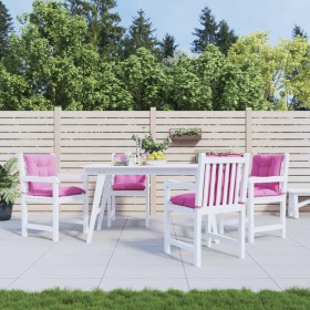 Cojín silla jardín respaldo bajo 4 uds tela rosa 100x50x7 cm