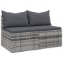 Central garden sofas with cushions 2 units gray synthetic rattan by vidaXL, Outdoor sofas - Ref: Foro24-362333, Price: 120,20...
