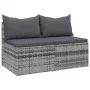 Central garden sofas with cushions 2 units gray synthetic rattan by vidaXL, Outdoor sofas - Ref: Foro24-362333, Price: 118,82...