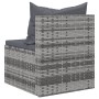 Central garden sofas with cushions 2 units gray synthetic rattan by vidaXL, Outdoor sofas - Ref: Foro24-362333, Price: 120,20...
