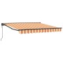 Toldo Retráctil Eléctrico Amarillo y Naranja 300x250 cm tela