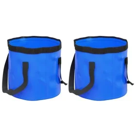 Cubos plegables 2 unidades PVC azul 20 L de vidaXL, Herramientas de camping - Ref: Foro24-364310, Precio: 32,98 €, Descuento: %