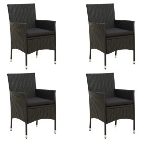 Garden chairs 4 units with black synthetic rattan cushions by vidaXL, Garden chairs - Ref: Foro24-316689, Price: 300,62 €, Di...