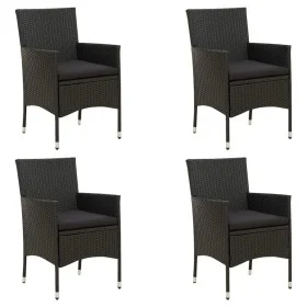Garden chairs 4 units with black synthetic rattan cushions by vidaXL, Garden chairs - Ref: Foro24-316689, Price: 271,32 €, Di...