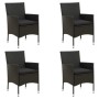 Garden chairs 4 units with black synthetic rattan cushions by vidaXL, Garden chairs - Ref: Foro24-316689, Price: 300,62 €, Di...