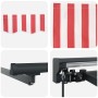 Toldo Retráctil Manual Rayas rojas y blancas 300x250 cm tela