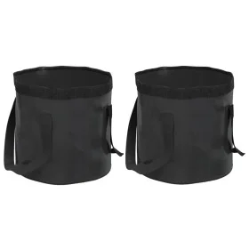 Cubos plegables 2 unidades PVC negro 20 L de vidaXL, Herramientas de camping - Ref: Foro24-364312, Precio: 26,89 €, Descuento: %