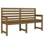 Banco de jardín madera maciza pino marrón miel 159,5x48x91,5 cm de vidaXL, Bancos de jardín - Ref: Foro24-824070, Precio: 106...