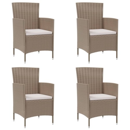 Garden chairs with cushions 4 units beige synthetic rattan by vidaXL, Garden chairs - Ref: Foro24-316692, Price: 284,08 €, Di...