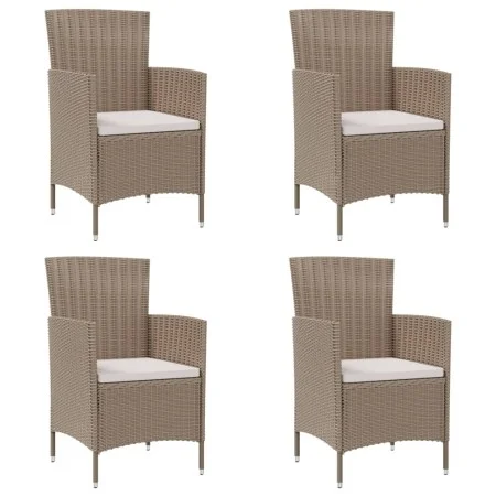 Garden chairs with cushions 4 units beige synthetic rattan by vidaXL, Garden chairs - Ref: Foro24-316692, Price: 279,86 €, Di...