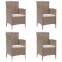 Garden chairs with cushions 4 units beige synthetic rattan by vidaXL, Garden chairs - Ref: Foro24-316692, Price: 284,08 €, Di...