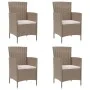 Garden chairs with cushions 4 units beige synthetic rattan by vidaXL, Garden chairs - Ref: Foro24-316692, Price: 279,86 €, Di...