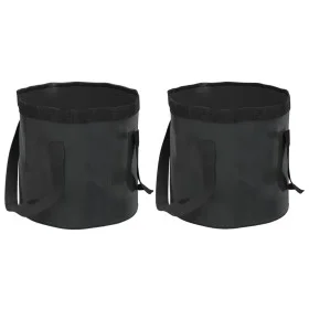 Cubos plegables 2 unidades negro PVC 30 litros de vidaXL, Herramientas de camping - Ref: Foro24-364313, Precio: 35,13 €, Desc...