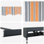 Toldo Retráctil Multicolor 300 x 250 cm Tela, Metal
