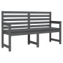 Banco de jardín madera maciza de pino gris 159,5x48x91,5 cm