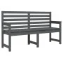 Banco de jardín madera maciza de pino gris 159,5x48x91,5 cm de vidaXL, Bancos de jardín - Ref: Foro24-824069, Precio: 140,98 ...