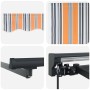Toldo Retráctil Manual Rayas Multicolor 300x250 cm tela