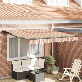 Toldo Retráctil Manual Rayas Multicolor 300x250 cm tela Toldo Retráctil Manual Rayas Multicolor 300x250 cm tela