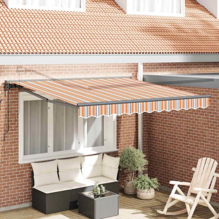 Toldo Retráctil Manual Rayas Multicolor 300x250 cm tela
