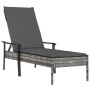 Lounger with synthetic rattan cushion with gray cushion by vidaXL, Garden sets - Ref: Foro24-362807, Price: 121,18 €, Discoun...
