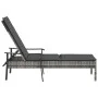Lounger with synthetic rattan cushion with gray cushion by vidaXL, Garden sets - Ref: Foro24-362807, Price: 119,40 €, Discoun...