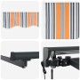 Toldo Retráctil Manual Rayas Multicolor 300x250 cm tela