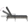 Tumbona con cojín ratán sintético con cojín gris de vidaXL, Conjuntos de jardín - Ref: Foro24-362807, Precio: 121,13 €
