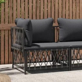 Garden corner sofa with anthracite gray woven fabric cushions by vidaXL, Modular outdoor sofas - Ref: Foro24-364142, Price: 9...