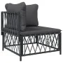 Garden corner sofa with anthracite gray woven fabric cushions by vidaXL, Modular outdoor sofas - Ref: Foro24-364142, Price: 9...